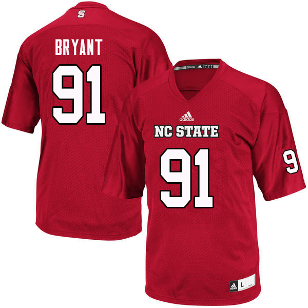 Men #91 Eurndraus Bryant NC State Wolfpack College Football Jerseys Sale-Red